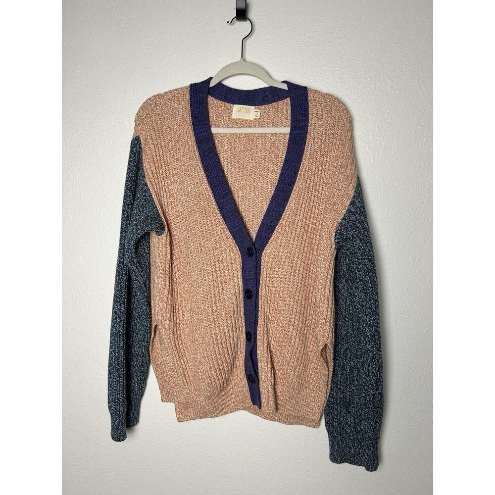 Nation Ltd Women's Sadie Colorblock Marled Cotton Cardigan Size Small
